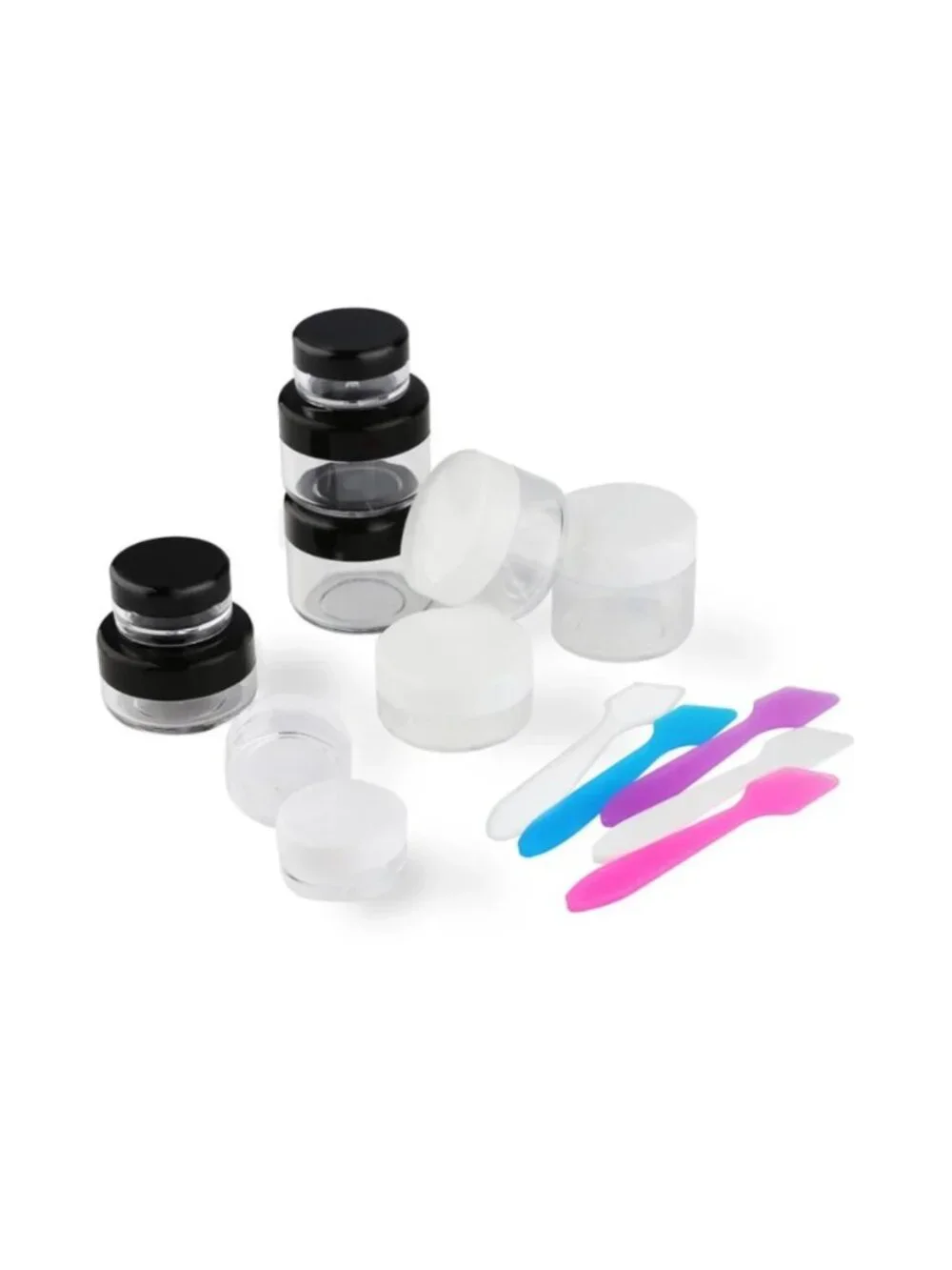 NWT Mini Travel Containers with Lids & Spatulas 10 Pieces